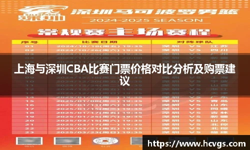 上海与深圳CBA比赛门票价格对比分析及购票建议